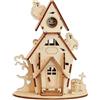 Generic 3D Halloween in legno 5 in 1 Casa di Halloween Modello di puzzle in legno | Kit fai da te spettrale modello luminoso, fantasmi, zucche e pipistrelli, divertente decorazione di Halloween e regalo