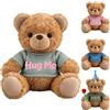 GOUFEISUN Orso Peluche Personalizzato Con Testo Nome Ricamato Sulla | 20cm, Orso Marrone Accogliente Da Con Maglia, Nome Ricamato Lavabile Per Coppie San Valentino Natale Matrimonio