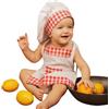Generico Set da Cuoco per Neonato Cotone Baby Chef Grembiule e Cappello per Foto | Set Cucina Bambini Cotone Grembiule Bambino, Cappello e Grembiule Cuoco Bambino per Cosplay