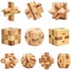 Hyacinthy 10 Pezzi puzzle in legno, 3D mini puzzle in legno, giochi di logica, gioco di pazienza IQ, giochi di pensiero in legno, set regalo per adulti e bambini, 4,5 cm