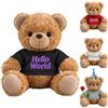 GOUFEISUN Orso Peluche Personalizzato Con Testo Nome Ricamato Sulla | 20cm, Orso Marrone Accogliente Da Con Maglia, Nome Ricamato Lavabile Per Coppie San Valentino Natale Matrimonio