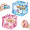 Henjunu 2 Pezzi Palline Antistress, Blocco di Ghiaccio Squishy | Antistress Squishy con Conchiglie Stelle Fluttuanti, Sensazione di Maltosio Gestire Ansia Palline per Bambini Adulti,Blu-Rosa