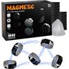 Encuryna Gioco di strategia magnetico con 20 pietre magnetiche e custodia, gioco da viaggio compatto per due giocatori, gioco magnetico per viaggi, ufficio e tempo libero, classico gioco da tavolo con corda