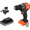 BLACK+DECKER trapano, 20 V MAX POWERCONNECT senza spazzole senza fili da 1,25 cm trapano elettrico con batteria da 2 Ah e caricabatteria, punta per cacciavite a doppia estremità, luce LED, impugnatura