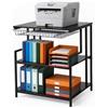 Relaxdays Supporto per Stampante, HLP: 70 x 60 x 50 cm, 3 Ripiani, Nero | Cassetto, Tavolino Portastampante