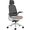 Steelcase Sedia da ufficio ergonomica: Series 1, con Poggiatesta, Truffle | Consegnata assemblata, ruote universali, materiali premium, fino a 150 kg e 190 cm, comfort della seduta.