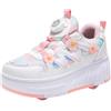 ENEN Scarpe con Rotelle Bambina, Sportive Scarpe da Skateboard, 4 Ruote Skateboard Sneakers Outdoor Multisport Scarpe da Ginnastica da Pattini per Ragazze e Ragazzi