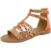 Dajingkj Ciabatte da donna Sandali Slides Stile Boemia pu pantofole in pelle per le donne estive viaggi in spiaggia