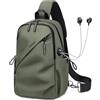 VNINE Borsello Uomo Tracolla, Leggero Tracolla, con Una Cinghia, per Escursionismo, Passeggiate, Ciclismo, Viaggi, Ciclismo, con Porta Cuffie
