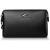 WAKSOX Borsa da polso da uomo in pelle, con lucchetto a codice, grande portafoglio da uomo, porta passaporto, porta carte, portamonete con cinturino da polso, pochette business