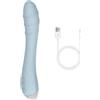 Generico Bacchetta vibrante manuale, 10 modalità, ricaricabile USB | Silicone morbido, impermeabile, basso rumore sotto 50 db, rosa o blu, 1 unità(Blue)