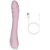 Generico Bacchetta vibrante manuale, 10 modalità, ricaricabile USB | Silicone morbido, impermeabile, basso rumore sotto 50 db, rosa o blu, 1 unità(Pink)