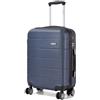 KONO Valigia Cabina 20 Pollici Rigida PC Trolley Leggero 4 Ruote 360° Blu | Trolley cabina rigido PC 36L, leggero 2,6 kg, ruote 360° e interno separato per viaggi comodi e organizzati