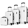 A.M.C. Set 4 Valigie da Viaggio Rigide in ABS con Beauty Case - Set 3 Trolley 4 Ruote Doppie, Valigia Piccola Media Grande, Organizzazione Interna, Chiusura Rinforzata - Set 4 Bagagli