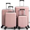 LEADZM Valigie Set 4 Pezzi, Set Valigie Rigide in PP (Rosa oro) | 4x più resistente, Resiste fino a -35°C, Superficie anti-graffio, Luggage Suitcase Grande 23 kg