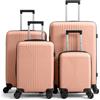 LEADZM Valigie Set 4 Pezzi, Set Valigie Rigide in PP (Rosa Cipria) | 4x più resistente, Resiste fino a -35°C, Superficie anti-graffio, Luggage Suitcase Grande 23 kg