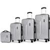 A.M.C. Set 4 Valigie da Viaggio Rigide in ABS con Beauty Case - Set 3 Trolley 4 Ruote Doppie, Valigia Piccola Media Grande, Organizzazione Interna, Chiusura Rinforzata - Set 4 Bagagli