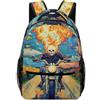TFEDACVSS Ghost Rider Motorcycle_1Backpack Multifunzione Zaino Adolescenti Sport All'aperto Per Escursioni Viaggio Campeggio ScuolaOne Size