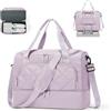 HYC00 Bagaglio a Mano Easyjet 45x36x20 Borsone da Viaggio Borsa da Cabina | Borsone Palestra Sportiva Donna con Scomparto Scarpe Impermeabile Grande Borsa Weekend Piscina Travel Duffel Bag,H-Viola