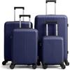 LEADZM Valigie Set 4 Pezzi, Set Valigie Rigide in PP (Blu marine) | 4x più resistente, Resiste fino a -35°C, Superficie anti-graffio, Luggage Suitcase Grande 23 kg