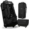 Eirolace Borsone da Viaggio Pieghevole con Ruote 90L, 3-in-1 Borsa Sportiva con Ruote, Trolley Borsone da Viaggio, Tessuto Oxford Idrorepellente, Ruote 360°, per Campeggio, Viaggi, Sport (80x33x30 cm)