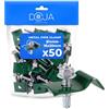 DOJA Barcelona Morsetti per Recinzione DOJA Barcelona - Pack 50 - Verde - Design Rinforzato, Clips per Recinzione, Morsetto di Fissaggio per Recinzione, Fissaggi Rete Metallica Accessori per Pali Metallici