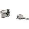 THIRARD - Cilindro Serratura Europeo - Ottone Nichelato - Meccanismo a 5 Pistoncini - 30 x 10 mm - Grigio - Protezione Anti-Strappo - 3 Chiavi Dentate Incluse