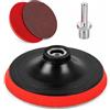 Topolenashop Platorello 125 mm con Attacco M14, Velcro e 5 Dischi Abrasivi P80 - Supporto 5 Max 12500 Giri/min con Adattatore per Trapano, Smerigliatrice Angolare e Lavori di Levigatura | 75133