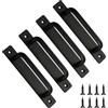Zydiwo 4 Pezzi Maniglia per Porta Scorrevole Lega di Alluminio Maniglie per Porte Scorrevoli con Viti per Armadio Porta Barn Porte di Legno (Nero, 148mm)