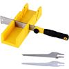 WARMWOO Set di 4 seghe giapponesi: troncatrice con set di seghe giapponesi, sega a mano con 3 lame intercambiabili, scatola per troncatrice e sega a mano, tagli precisi e angolari