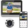 Generic Videocitofono digitale intelligente per porta con connessione Wi-Fi, obiettivo grandangolare da 1080p, schermo da 4,3 pollici, rilevamento di movimento PIR, visione notturna e batteria da 5000 mAh