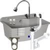 botle Lavello da bagno, 61,5 cm, grigio granito, polistirolo, lavello con rubinetto mobile, con troppopieno, sifone