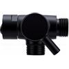 Holigie Deviatore doccia, ottone G1/2 a 3 vie per bagno universale per palmare e fisso (Black)