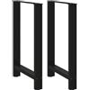 vidaXL Gambe per tavolo da bar nere 2 pz 60x(90-91) cm in acciaio