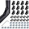 Yibang Set di 12 staffe angolari in alluminio nero serie 2020 - Connettori di estrusione a L a 90 gradi Staffa angolare con profilo di estrusione in alluminio con 24 bulloni esagonali M5 e dadi a T per