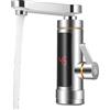 Weigudoc Rubinetto Elettrico Istantaneo, Rubinetto Elettrico Scaldabagno, Indicatore di Temperatura LCD, Misto a 360° Rubinetto Girevole Della Cucina, Rubinetto Istantaneo per Scaldabagno