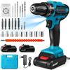 Gpanvor Trapano Avvitatore a Batteria 28 V, 32 Nm, Mandrino 10 mm | 25+3 Regolazioni di Coppia, 2 Velocità, Luce LED, 24 Accessori con Valigetta, per Avvitatura Foratura Legno Plastica Muri DIY