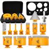 EXFEIN Set di punte diamantate per piastrelle, 12 pezzi, EXFEIN 6/6/8/20/25/35/50/68/110 mm + 20 mm punte per smussatura smussate da 50 mm + adattatore per piastrelle in porcellana, marmo e granito
