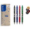 PILOT x ONE PIECE - 4 G2 + 4 Adesivi - Roller Gel - Edizione Limitata | Tinta Gel - Retrattile e Ricaricabile - Edizione Limitata One Piece - Nero, Blu, Rosso, Verde - Punta Media (0,7mm)