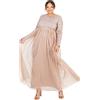 Maya Deluxe Women's Maya Embellished Long Sleeve Maxi Dress Bridesmaid