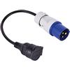 Electraline 900039 Adattatore Caravan con Cavo in Gomma IP44 da Presa Schuko a Spina CEE (2P+T), Lunghezza 30 cm H07RN-F 3G1.5mm, Adatto per Camper, Campeggio, Caravan, Barca, Cantiere