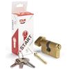 IFAM Cylinder Start STSP3030L - Serratura di sicurezza cilindrica, superficie in ottone, 30 x 30 mm, con 3 chiavi dentellate in acciaio nichelato, cilindro europeo, porte interne ed esterne