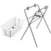 Stokke Vaschetta Bagnetto Flexi Bath® con Stand, Bianco | Vaschetta bagnetto pieghevole con stand incluso, altezza ergonomica, dalla nascita fino a 4 anni.