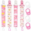 Suofuolef 4 Pezzi Ciuccio Catena per Bambini, Catenella Porta Ciuccio con 4 Pezzi Ciuccio Clip Adattatore per Neonato per Nascita Battesimo Baby Compleanno Natale Regalo (rosa)