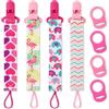 Suofuolef 4 Pezzi Ciuccio Catena per Bambini, Catenella Porta Ciuccio con 4 Pezzi Ciuccio Clip Adattatore per Neonato per Nascita Battesimo Baby Compleanno Natale Regalo