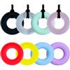FITULABO Collana sensoriale da masticare, in silicone, per alleviare l'ansia, giocattolo masticabile per bambini autistici, motori orali, autismo, ADHD SPD, a forma di ciambella (8, taglia unica)