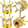 Frienda 4 Pezzi Cappucci delle Valvole con Strass Cristallo, Oro e Bianco | Tappi per Pneumatici, Per Auto, Fatti a Mano, Con Corona di Strass, Copre Chrome Antipolvere, Accessori Nero