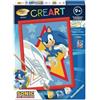 Ravensburger — CreArt Kids 18x24 cm — Art number — Sonic — Kit di pittura con numeri — a partire dai 7 anni — 12023230