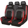 ZHAOHAO Coprisedili Auto per VW Polo IV (9N) 2001 2002 2003 2004 2005, Sedere Protezion Pelle Set Completo Durevole Traspirante Comfort Impermeabile Protect Accessori,Red