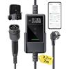 dé Carichino Auto Elettrica APP 3,7kW 7m 6-16A Colonnina Ricarica Schuko | Plug & Play con display LCD, IP66 e RCD Type A 30mA AC + 6mA DC, Caricatore Auto Elettrica Tipo 2 per EV/PHEV, Nero